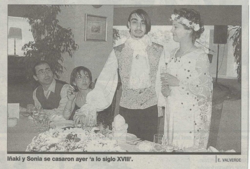 Mención en el periódico de la boda de Iñaki y Sonia