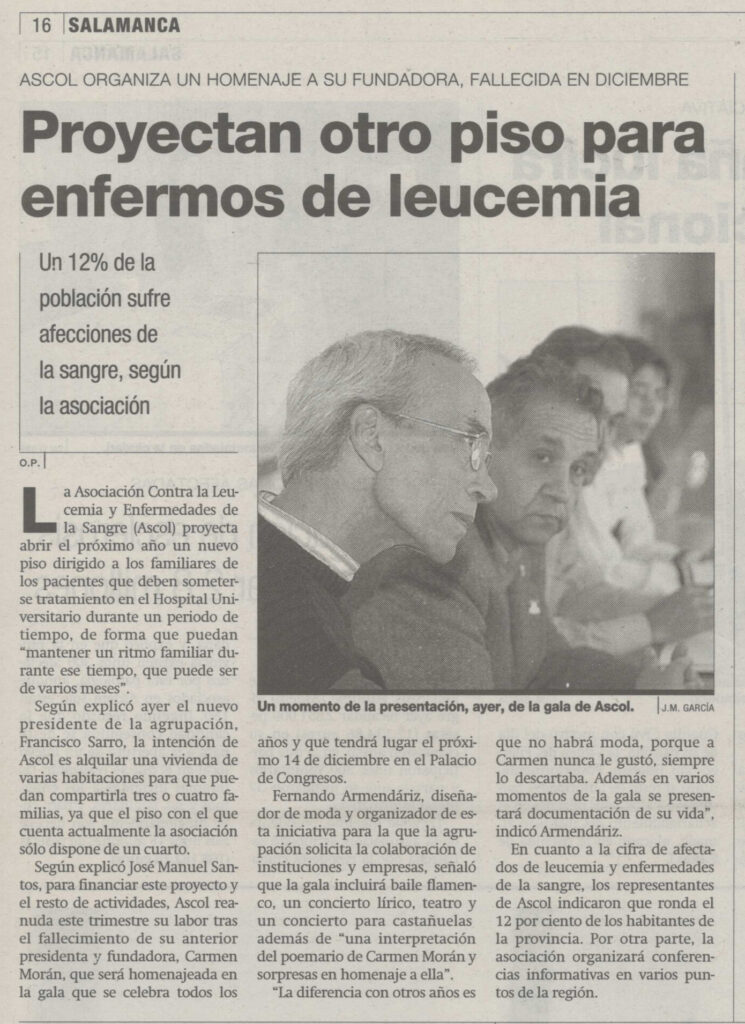 piso para enfermos de leucemia