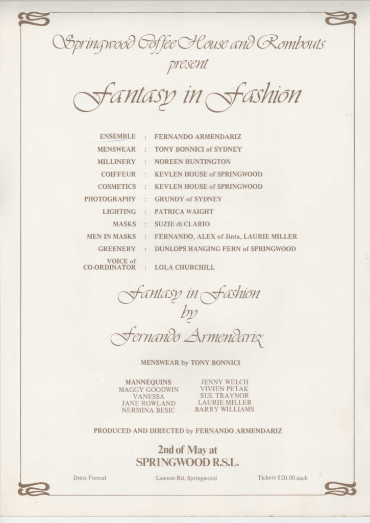 Cartel presentación desfile australia