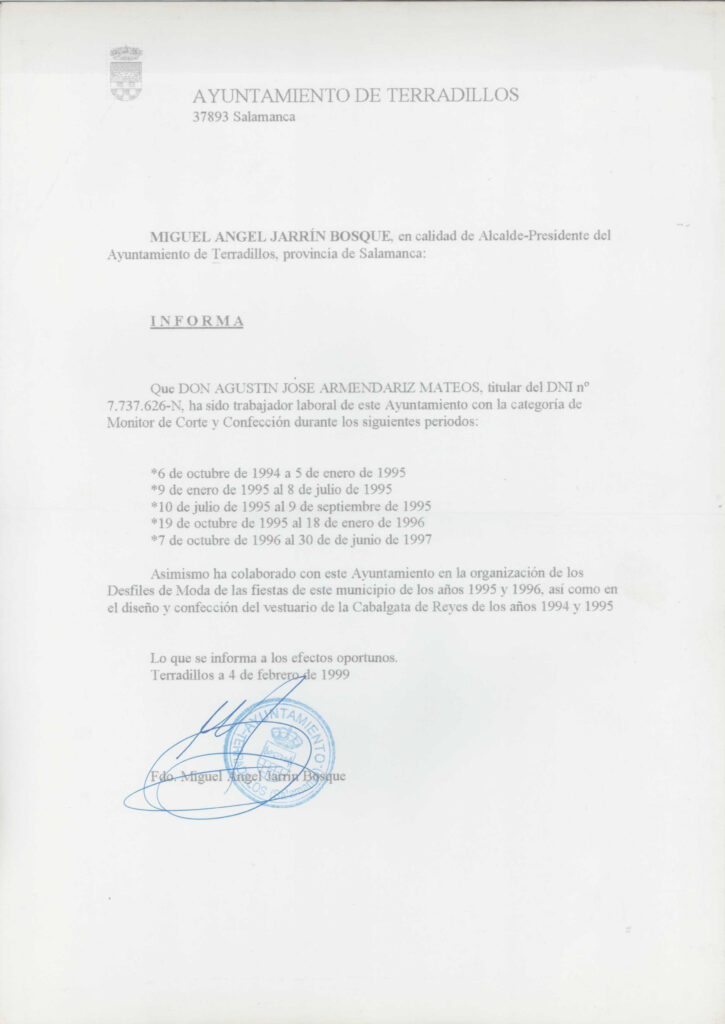 Documentación ayuntamiento de terradillos